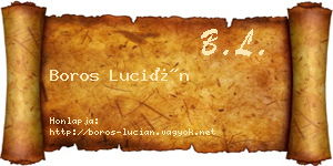 Boros Lucián névjegykártya